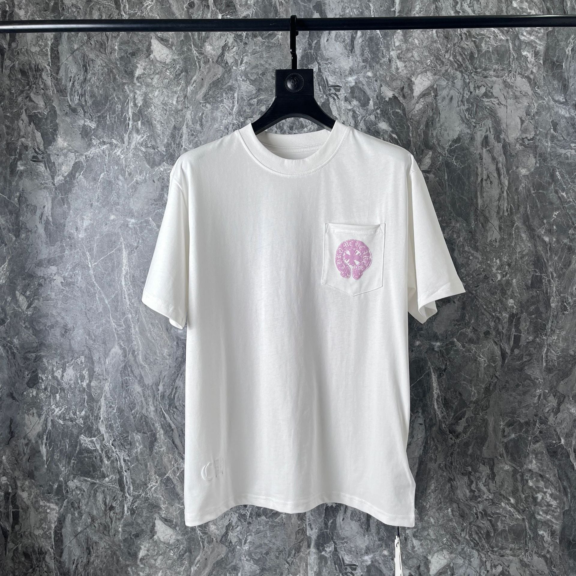 CHH Chrome Heart T Shirts Chrome Hearts Pink Sanskrit Short Sleeve T-Shirt