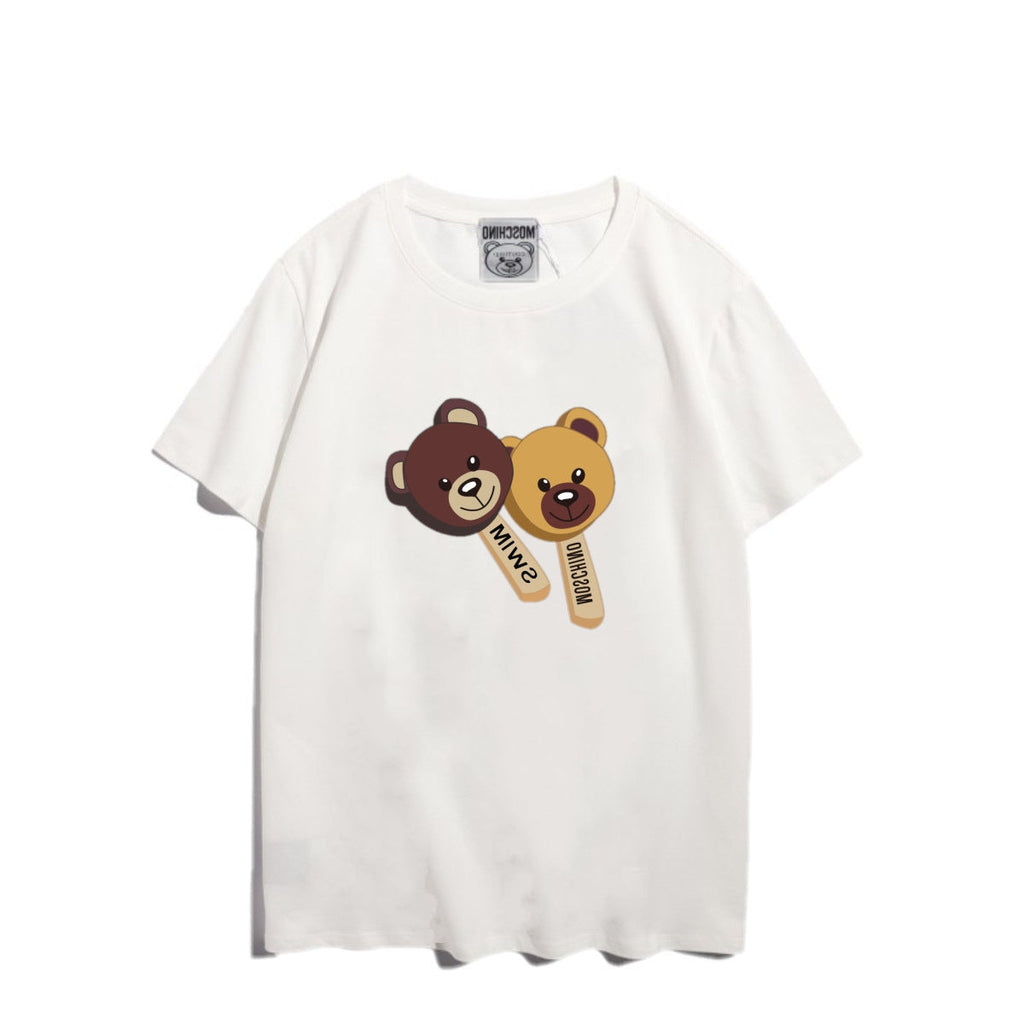Moschino T-shirt Bear Printed Short-Sleeved T-shirt Couple Wear