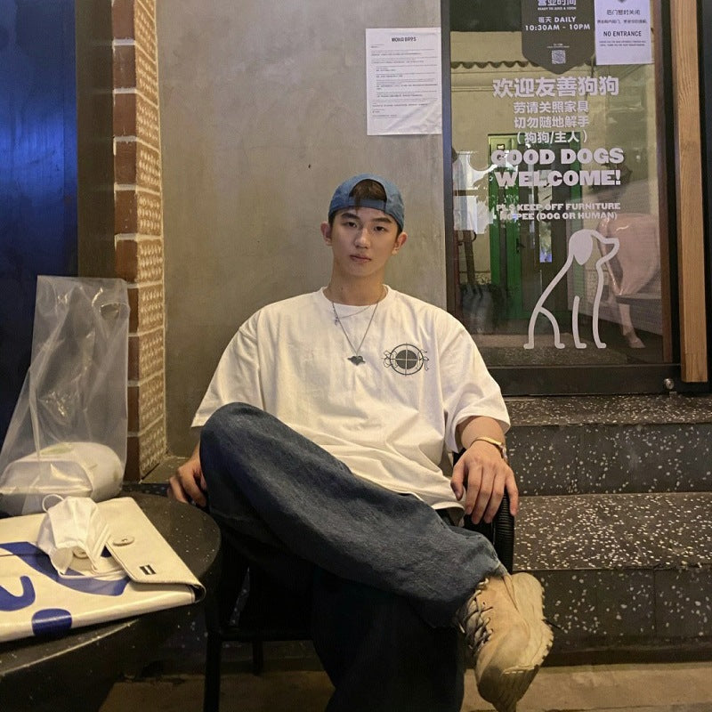 Askyurself T-shirts Casual Loose Men's Short Sleeve Summer T-shirt