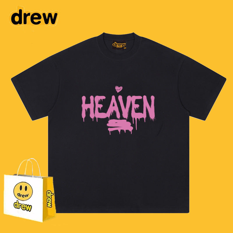 Drew T-shirts Smiley Face Letter Printing
