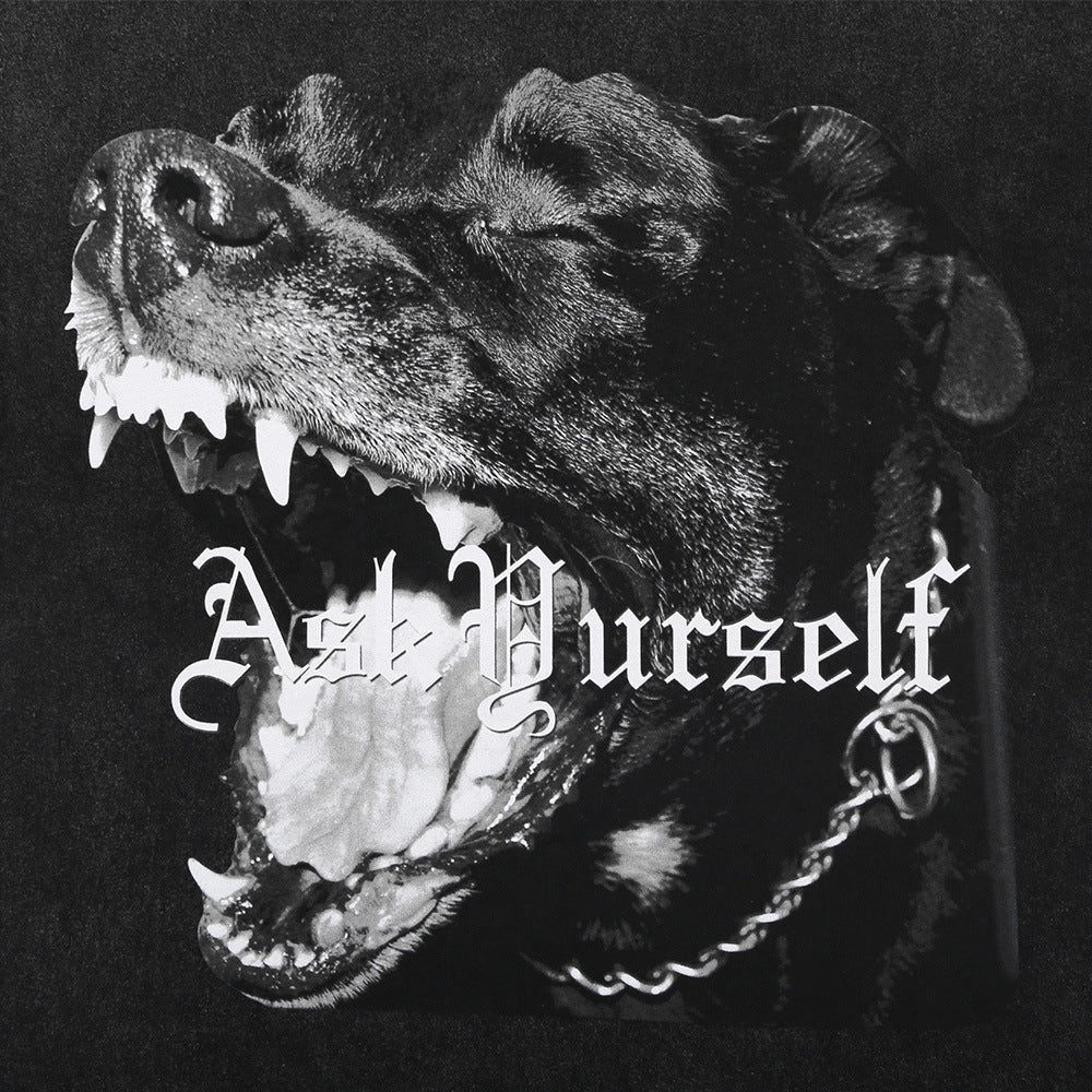 Askyurself T-shirts Dark Style Animal Print Men's Loose