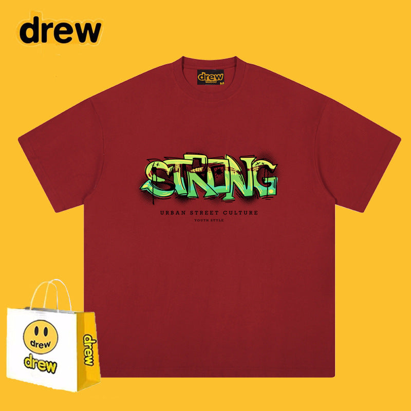 Drew T-shirts Smiley T-shirt Graffiti Printing