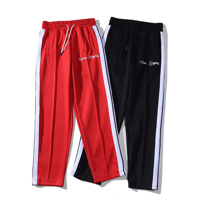 Palm Angle Pants Palm Angels Striped Trousers Men's and Women's Loose Casual Sports Pants