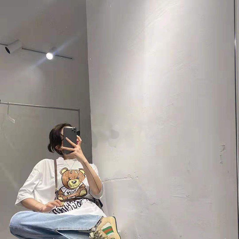 Moschino T-shirt Loose Leisure Sports Short Sleeve