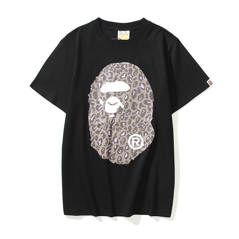 Bathing Ape T-Shirt Summer Camouflage Leopard Print Casual Plus Size Short Sleeve T-shirt