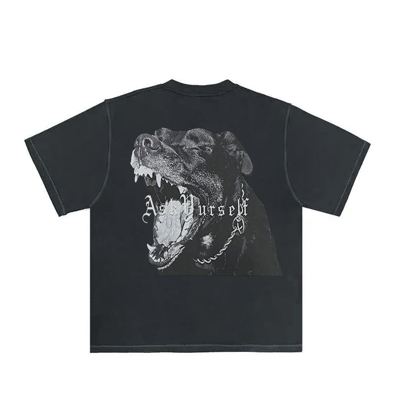 Askyurself T-shirts Casual Loose Men's Fog Short Sleeve Summer