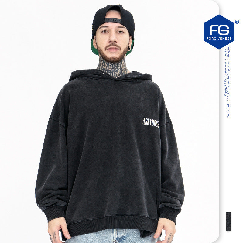 Askyurself Hoodie Men's Autumn Loose Hooded Sweater