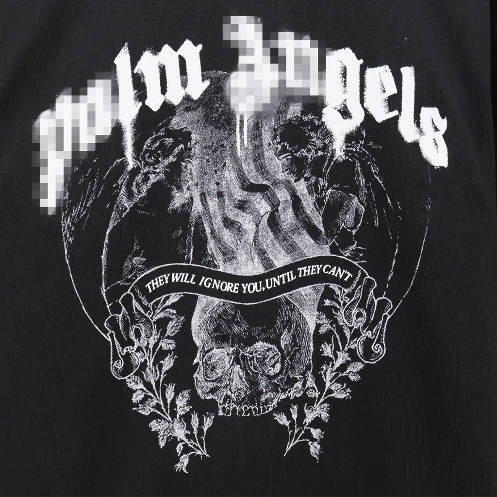 Palm Angels T-shirt Smoke Skull Angel Print Short Sleeve T-shirt