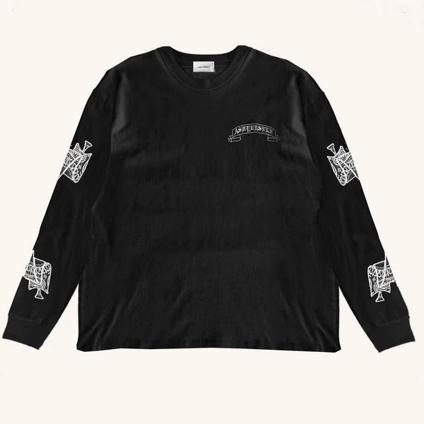 Askyurself T-shirts Letter Loose Men's and Women's Long Sleeves T-shirt