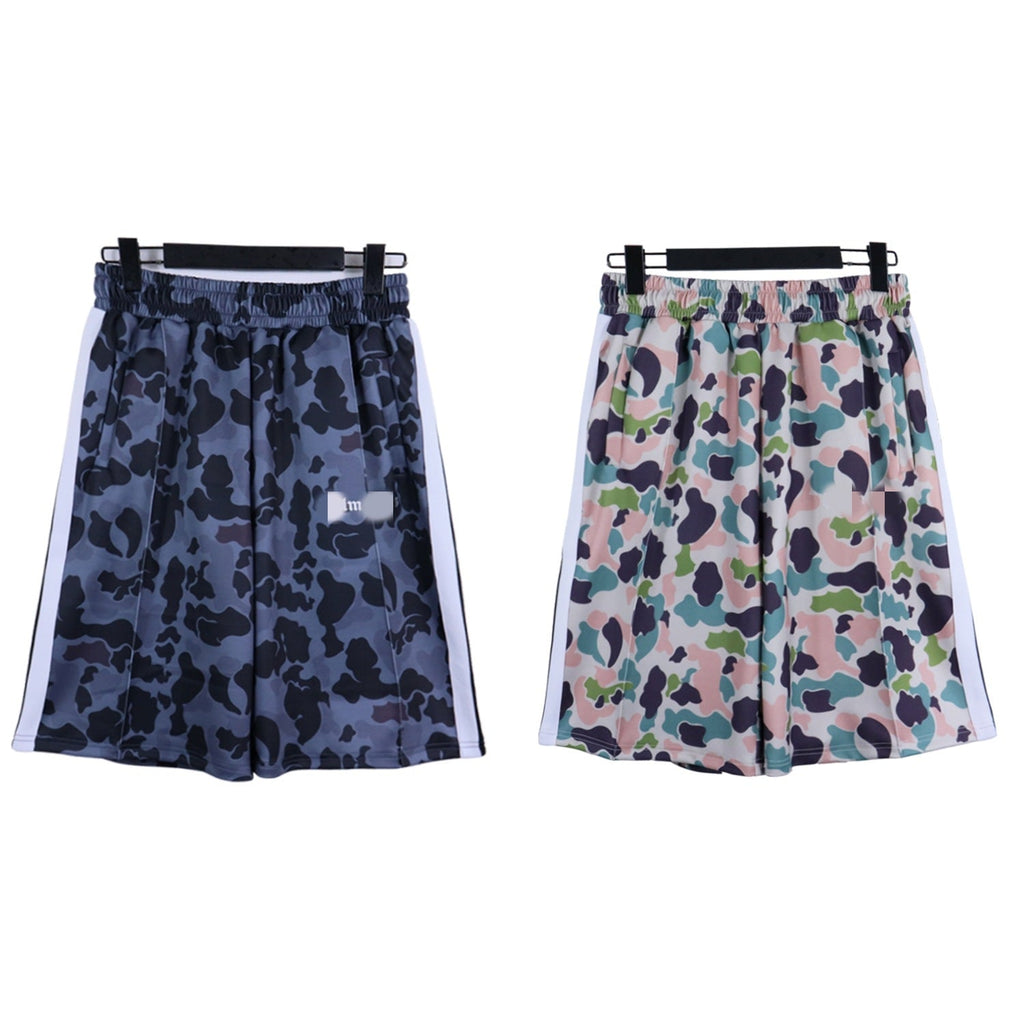 Palm Angle Shorts Palm Angels Casual Camouflage Printed Logo Shorts for Men and Women