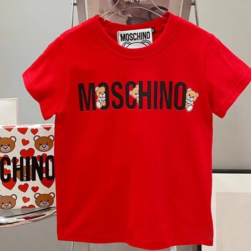 Moschino T-shirt Bear Pattern T-shirt Short Sleeve Couple Style