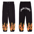 Palm Angle Pants Palm Angels Flame Letter Logo Casual Trousers for Men and Women