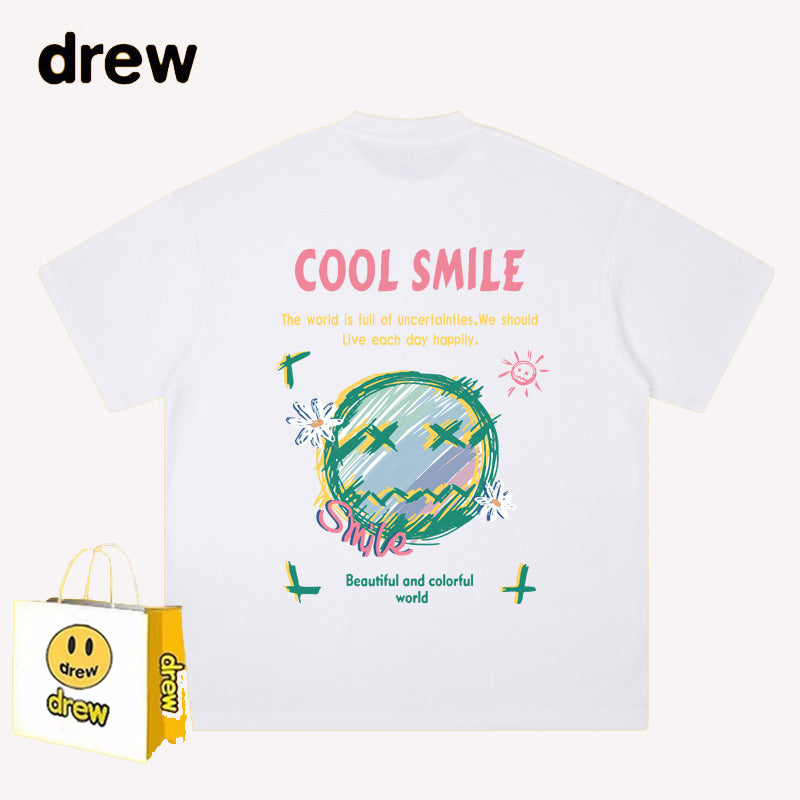 Drew T-shirts Loose round Neck Couple