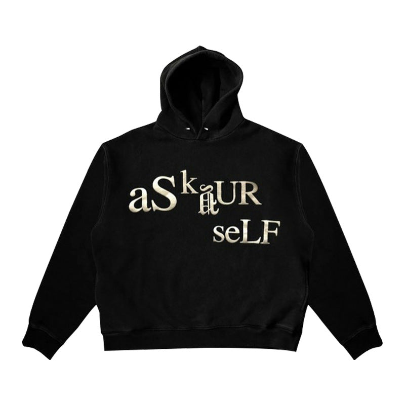 Askyurself Hoodie Retro High Street Casual Loose-Fitting Hoodie