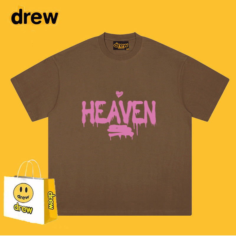 Drew T-shirts Smiley Face Letter Printing