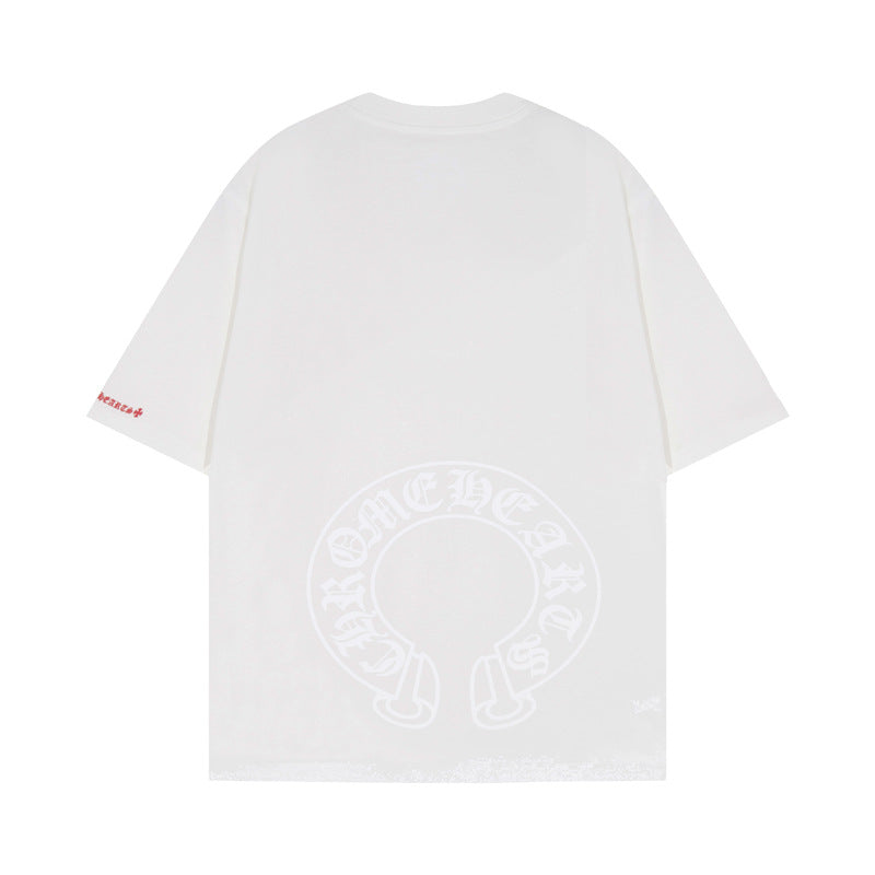 CHH Chrome Heart T Shirts Chrome Hearts Sanskrit Horseshoe Pattern Short Sleeve T-Shirt