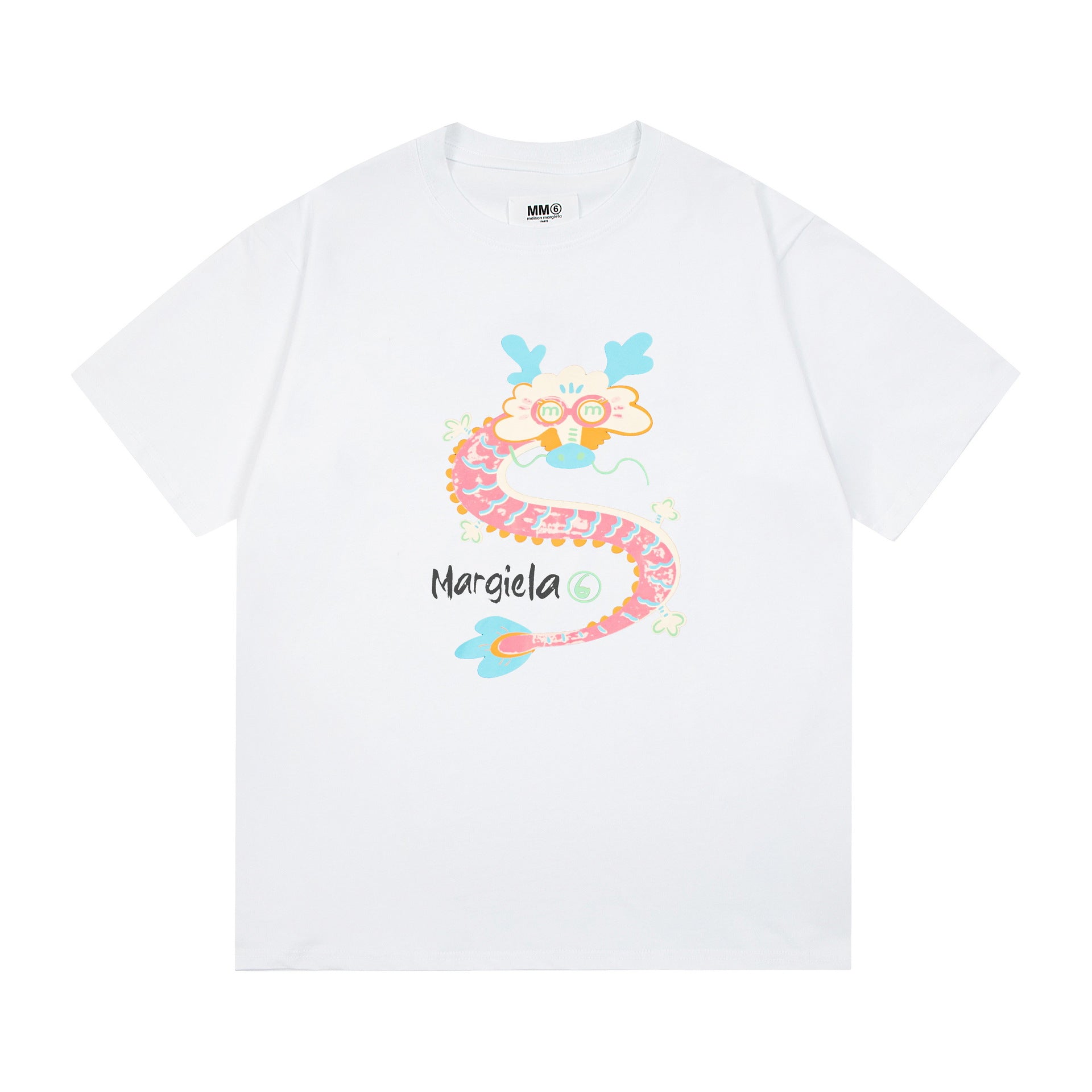Maison Margiela T-shirt Dragon Print Crew Neck Loose Short Sleeve T-shirt