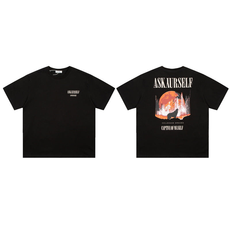 Askyurself T-shirts Loose Men's and Women's VTG Short-Sleeved T-shirt