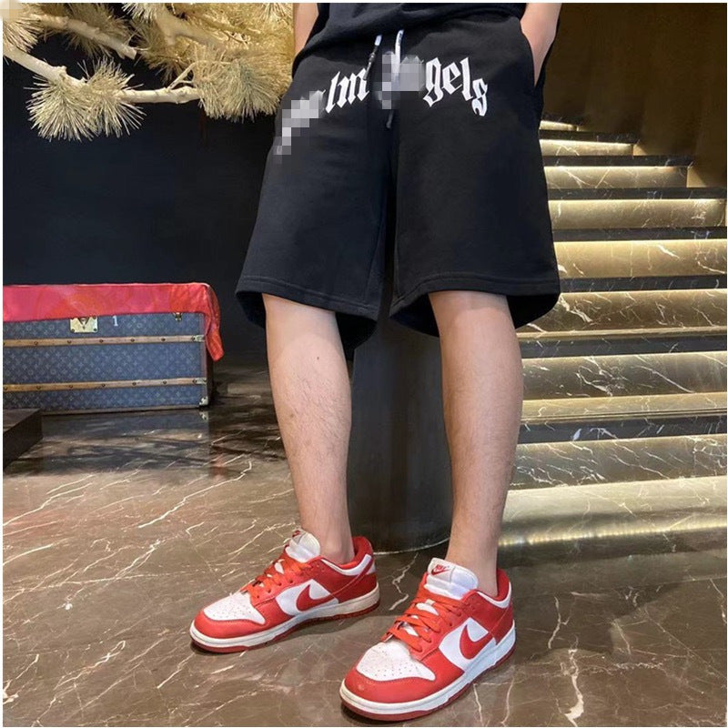 Palm Angle Shorts Palm Angels Letter Printed Casual Shorts Men's and Women's High Street Sports