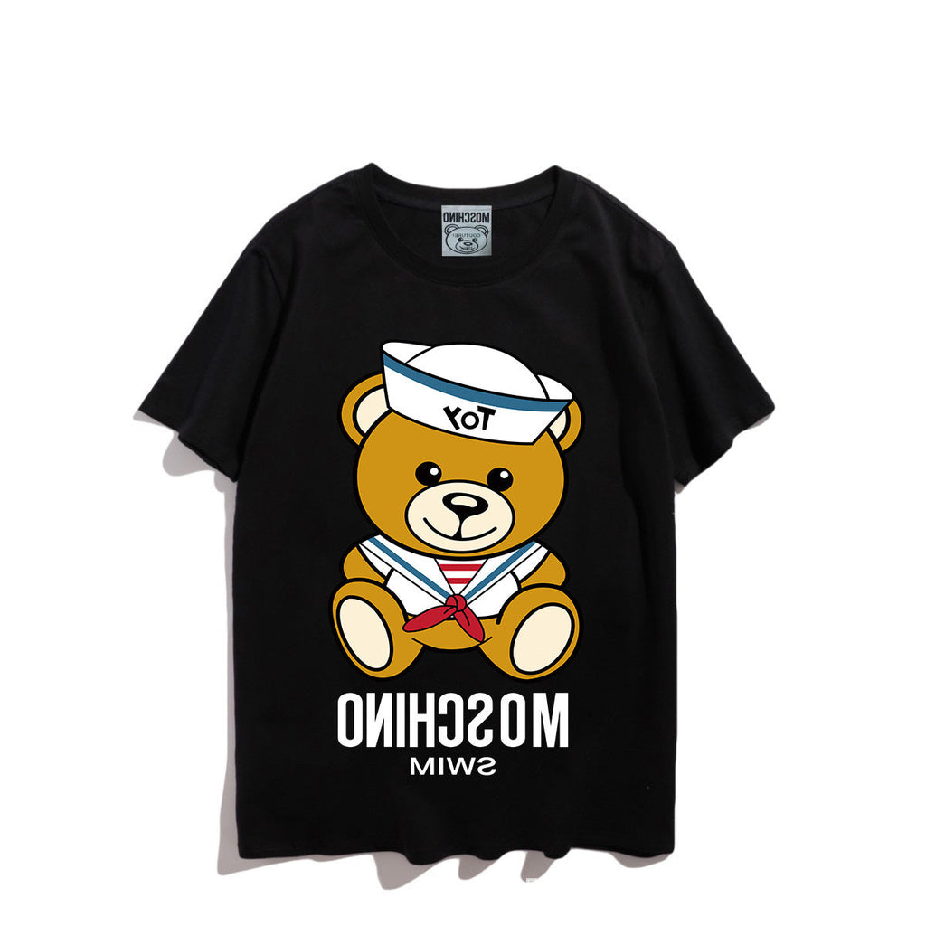 Moschino T-shirt Bear Printed Short-Sleeved T-shirt Couple Wear