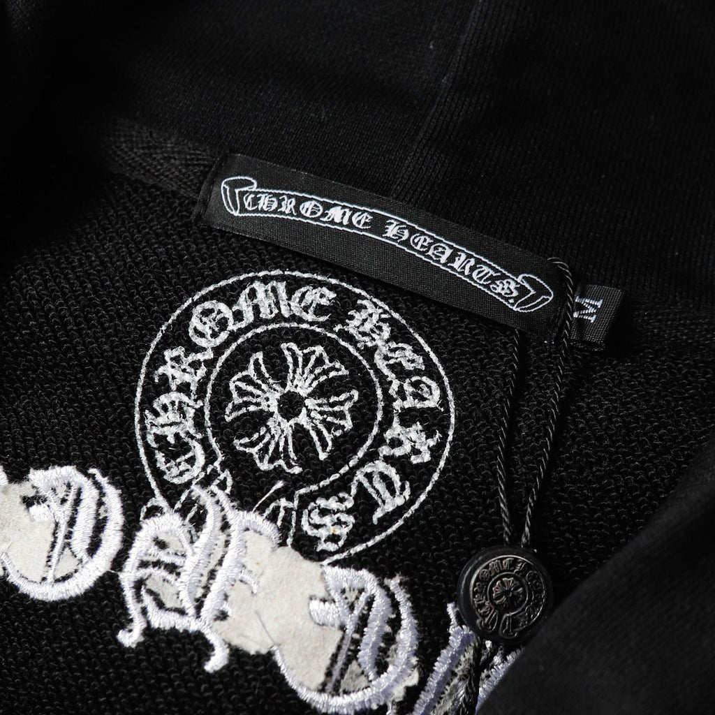 Chrome Heart Hoodie Chrome Heart Sanskrit embroidered hooded sweater