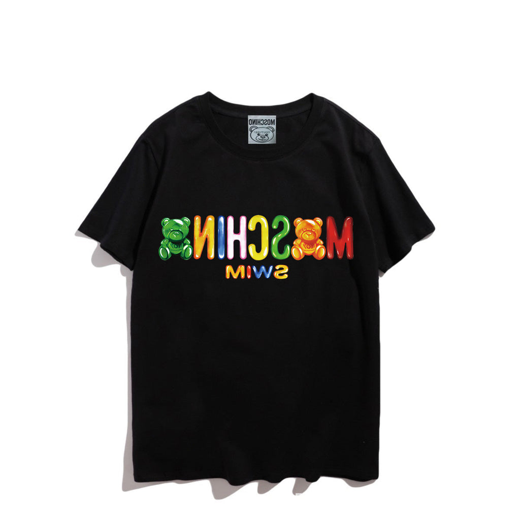 Moschino T-shirt Bear Printed Short-Sleeved T-shirt Couple Wear