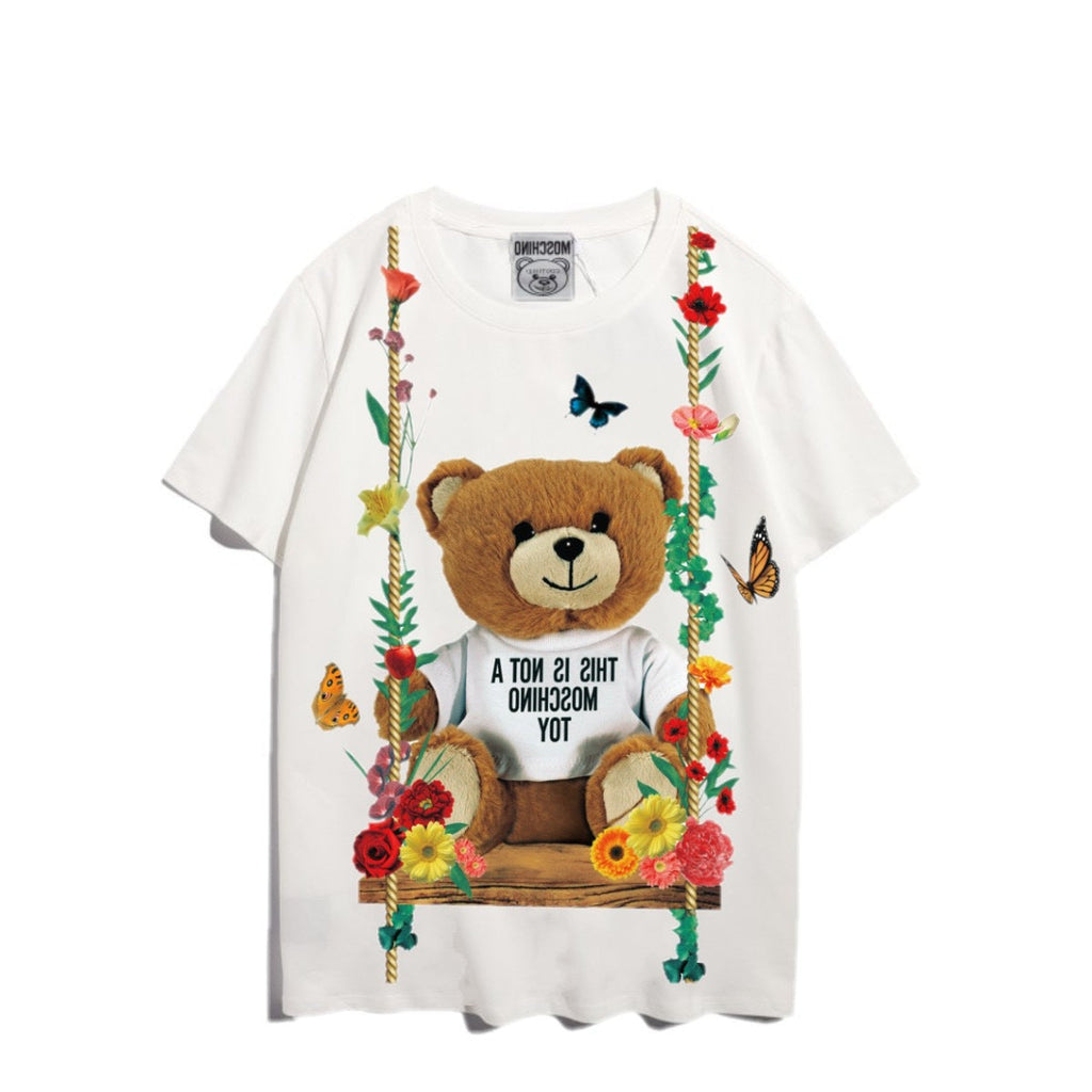 Moschino T-shirt Bear Printed Short-Sleeved T-shirt Couple Wear
