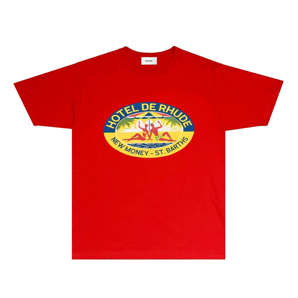 Rhude T-shirts Printed Trendy Pure Cotton