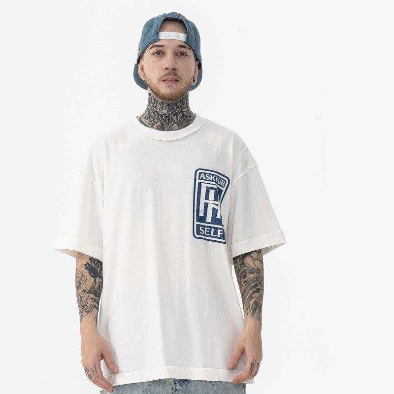 Askyurself T-shirts Retro Heavy Distressed Logo Pattern