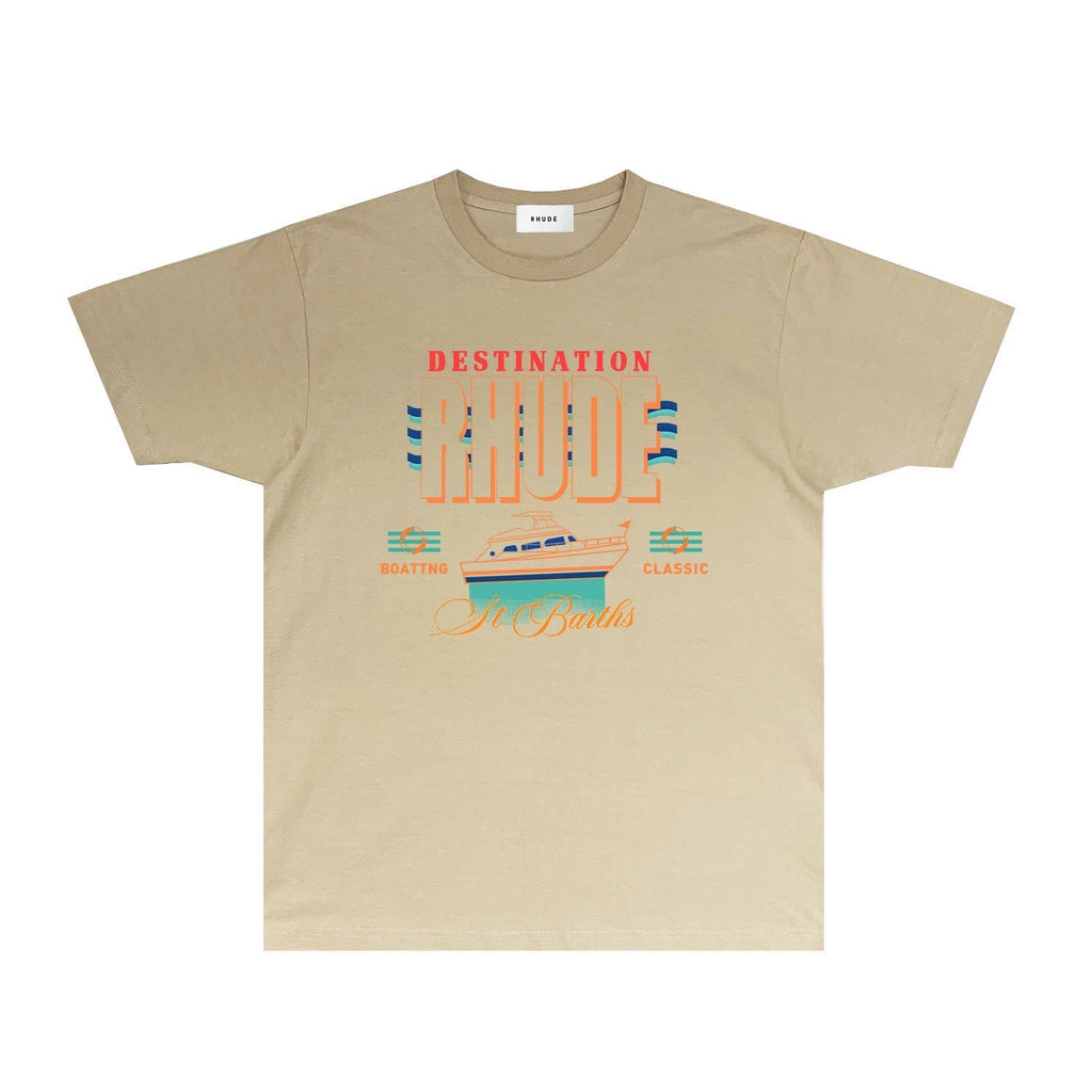 Rhude T-shirts Printed Trendy Pure Cotton
