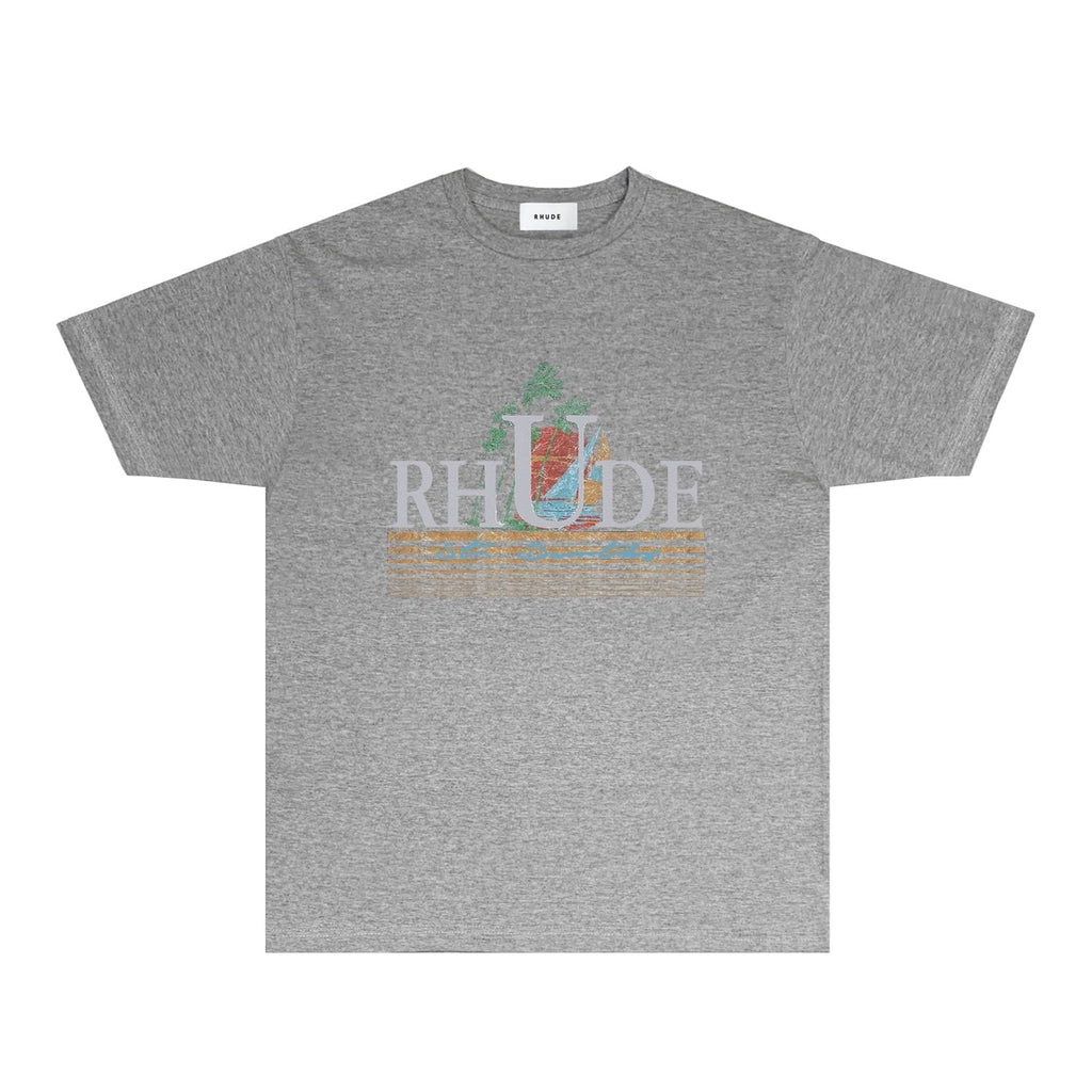 Rhude T-shirts Printed Trendy Pure Cotton