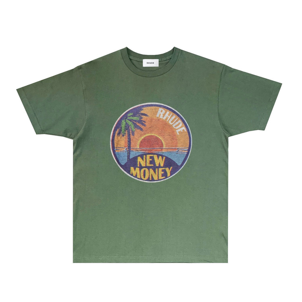 Rhude T-shirts Printed Trendy Pure Cotton