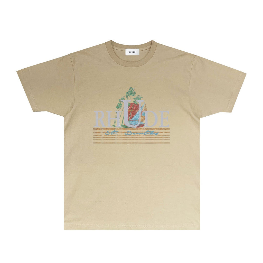Rhude T-shirts Printed Trendy Pure Cotton