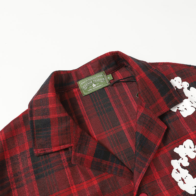 Denim Tears Shirt Kapok Plaid Short Sleeve Shirt