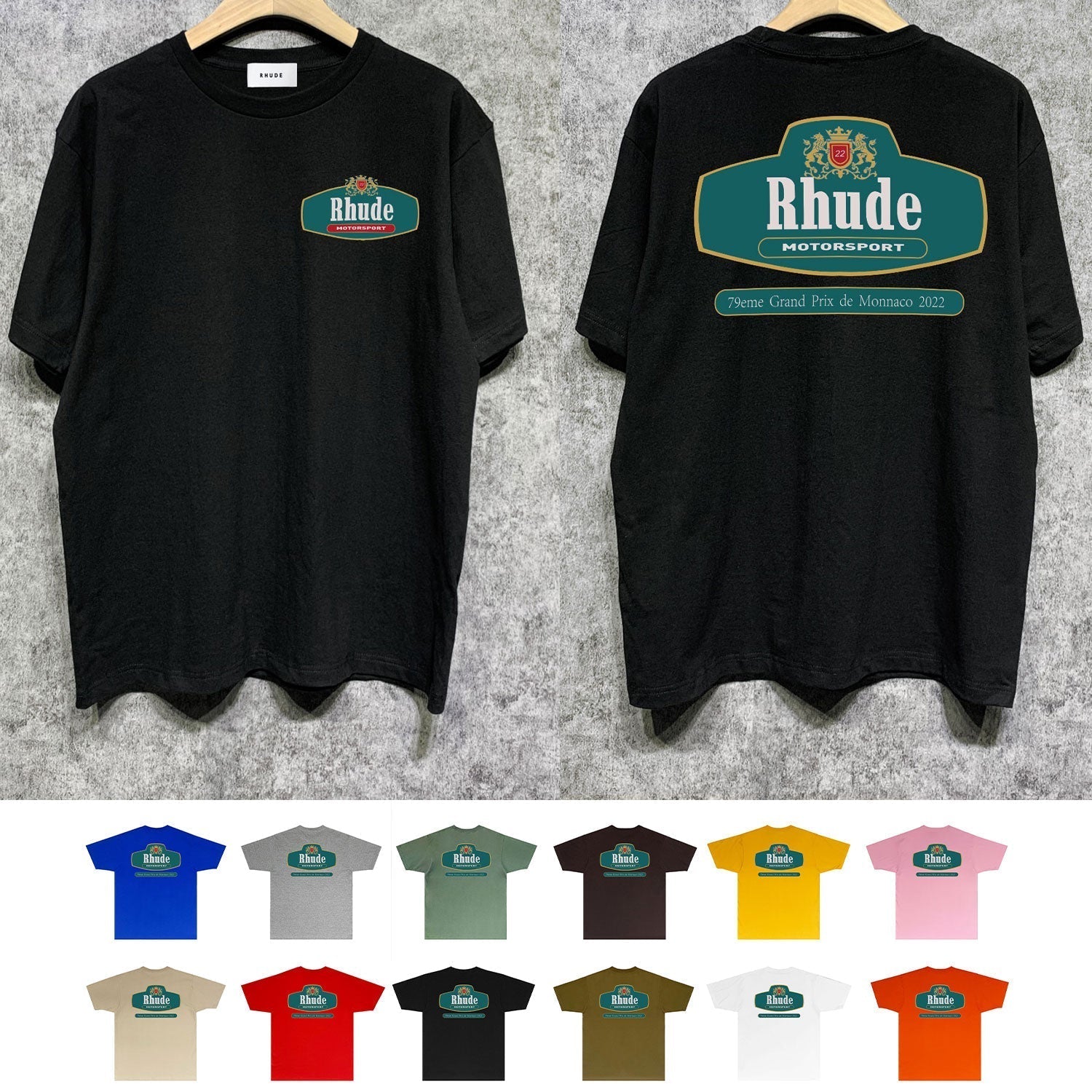 Rhude T-shirts Printed Trendy Pure Cotton