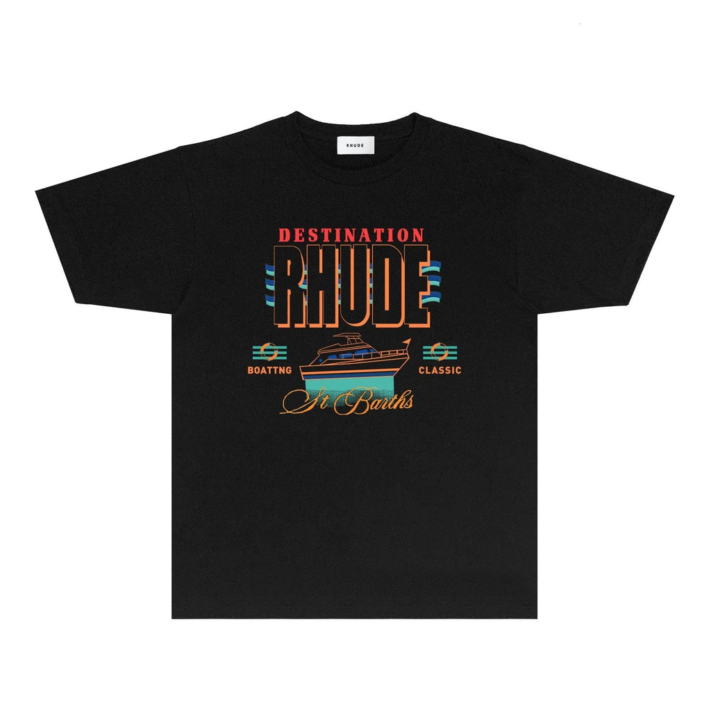 Rhude T-shirts Printed Trendy Pure Cotton