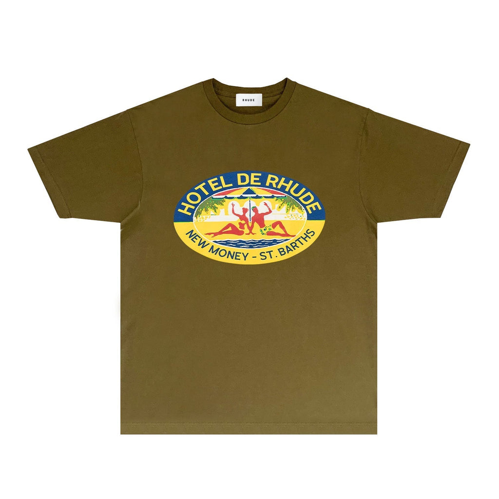 Rhude T-shirts Printed Trendy Pure Cotton