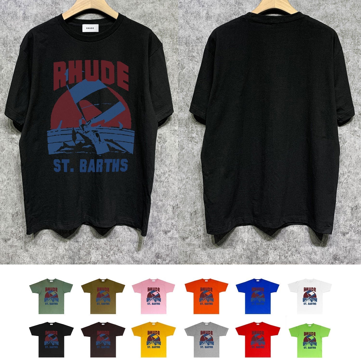 Rhude T-shirts Printed Trendy Pure Cotton