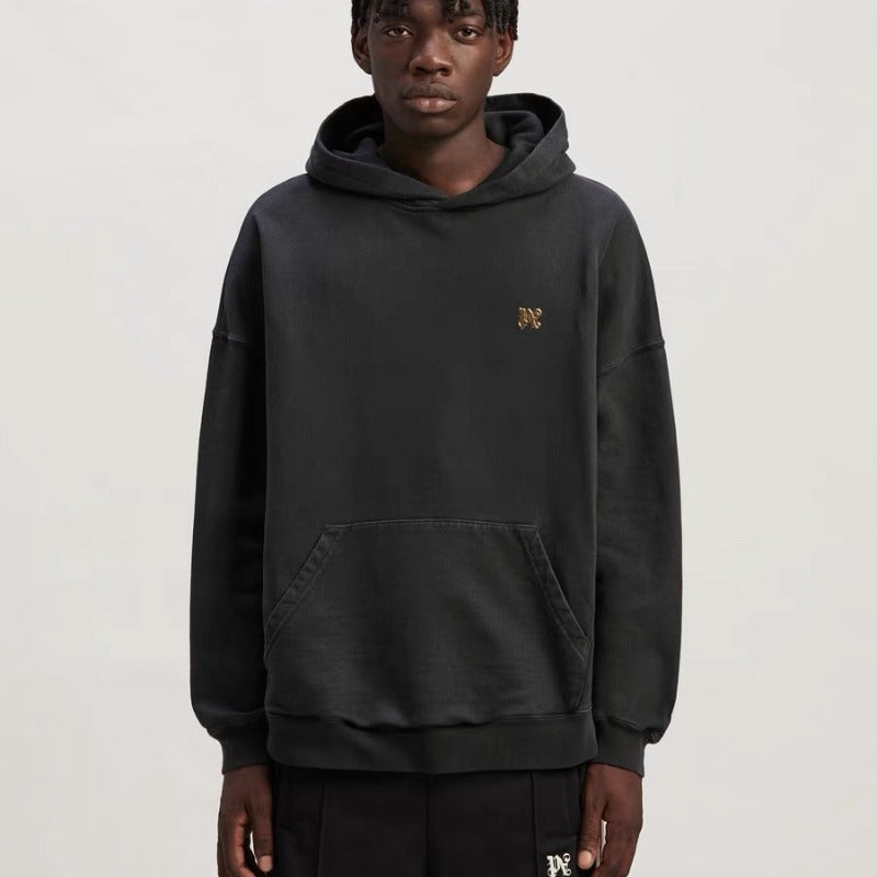 Palm Angels Hoodie Smoke Letter Flame Print Hooded Sweater