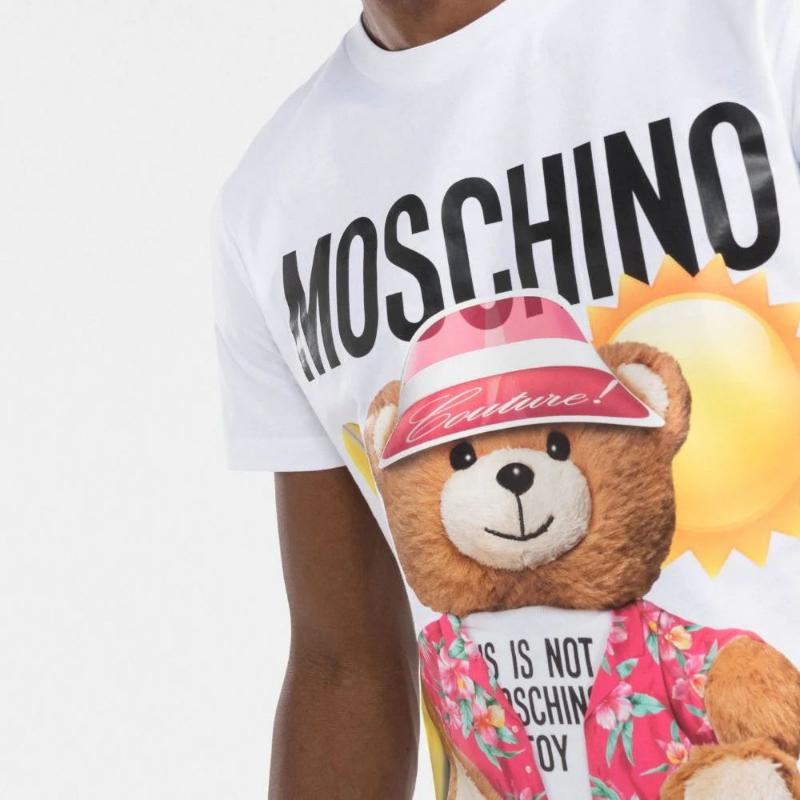 Moschino T-shirt Sunshine Teddy Bear Short Sleeve T-shirt Men And Women
