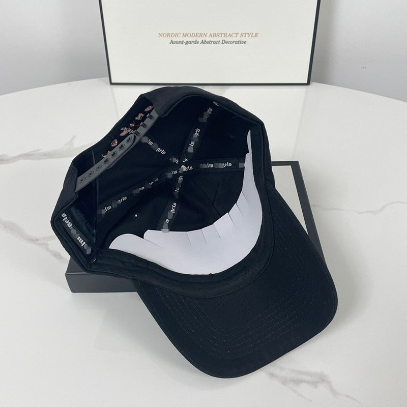 Palm Angels hats flame alphabet palm tree embroidered distressed baseball cap