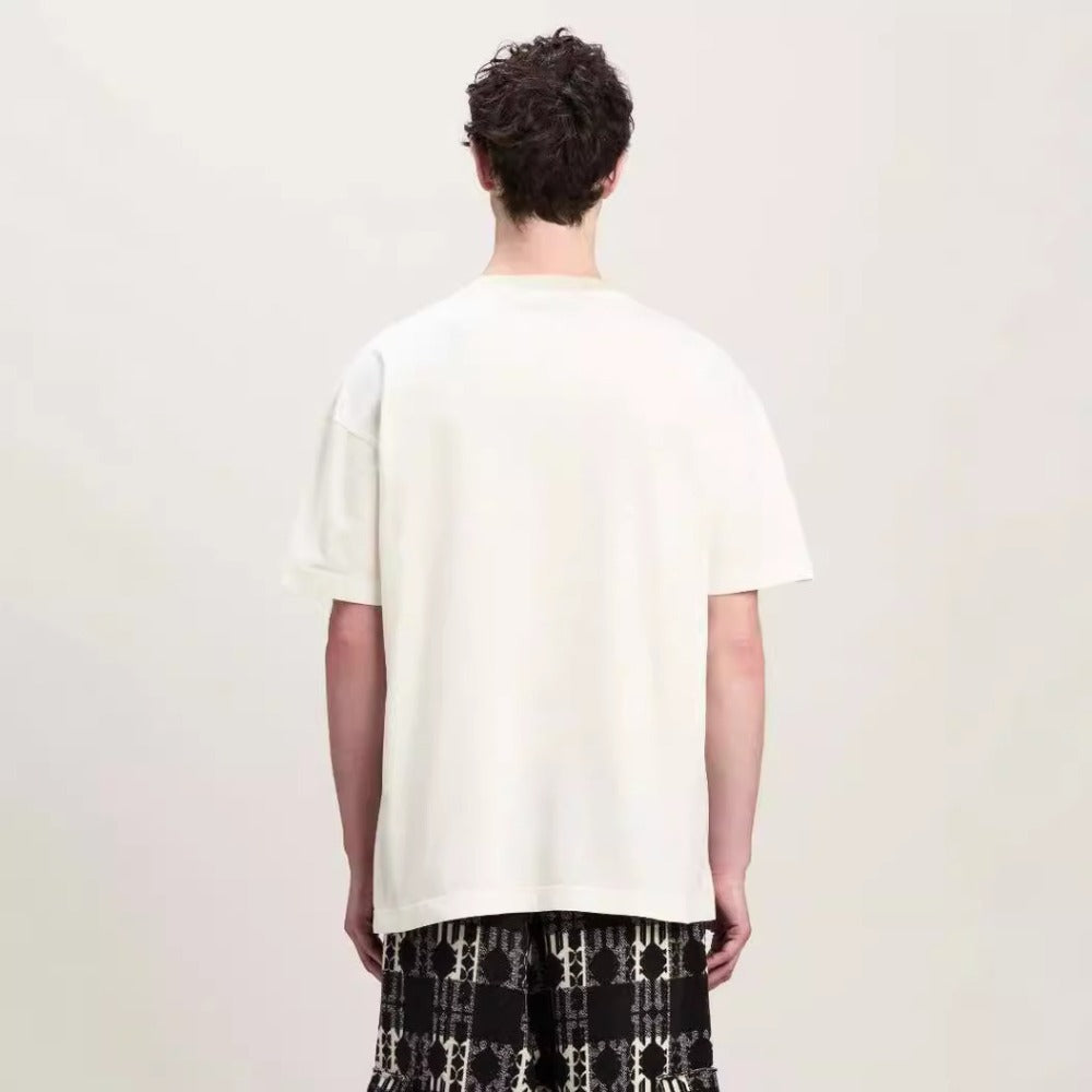 Palm Angels T-shirt Vintage Statue Stream Lacquer Foam Letter Short Sleeve T-shirt