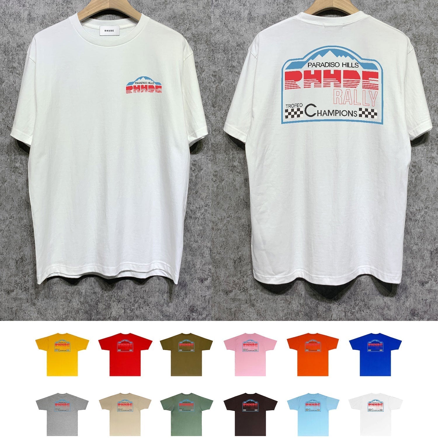 Rhude T-shirts Printed Trendy Pure Cotton