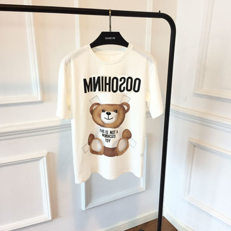 Moschino T-shirt Teddy Bear Printed Round Neck T-shirt