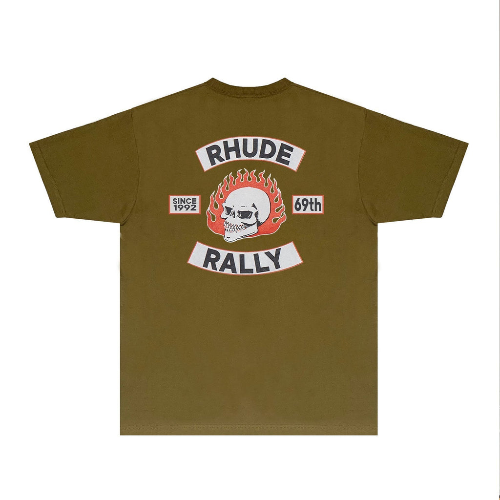 Rhude T-shirts Printed Trendy Pure Cotton