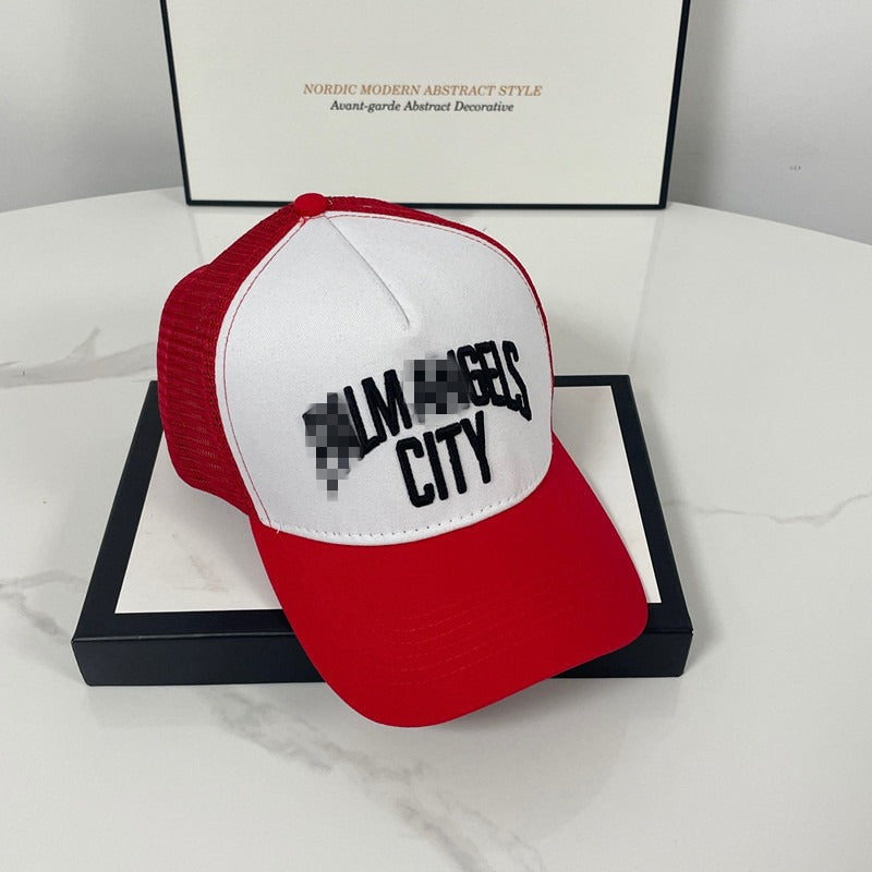 Palm Angels hats flame alphabet palm tree embroidered distressed baseball cap