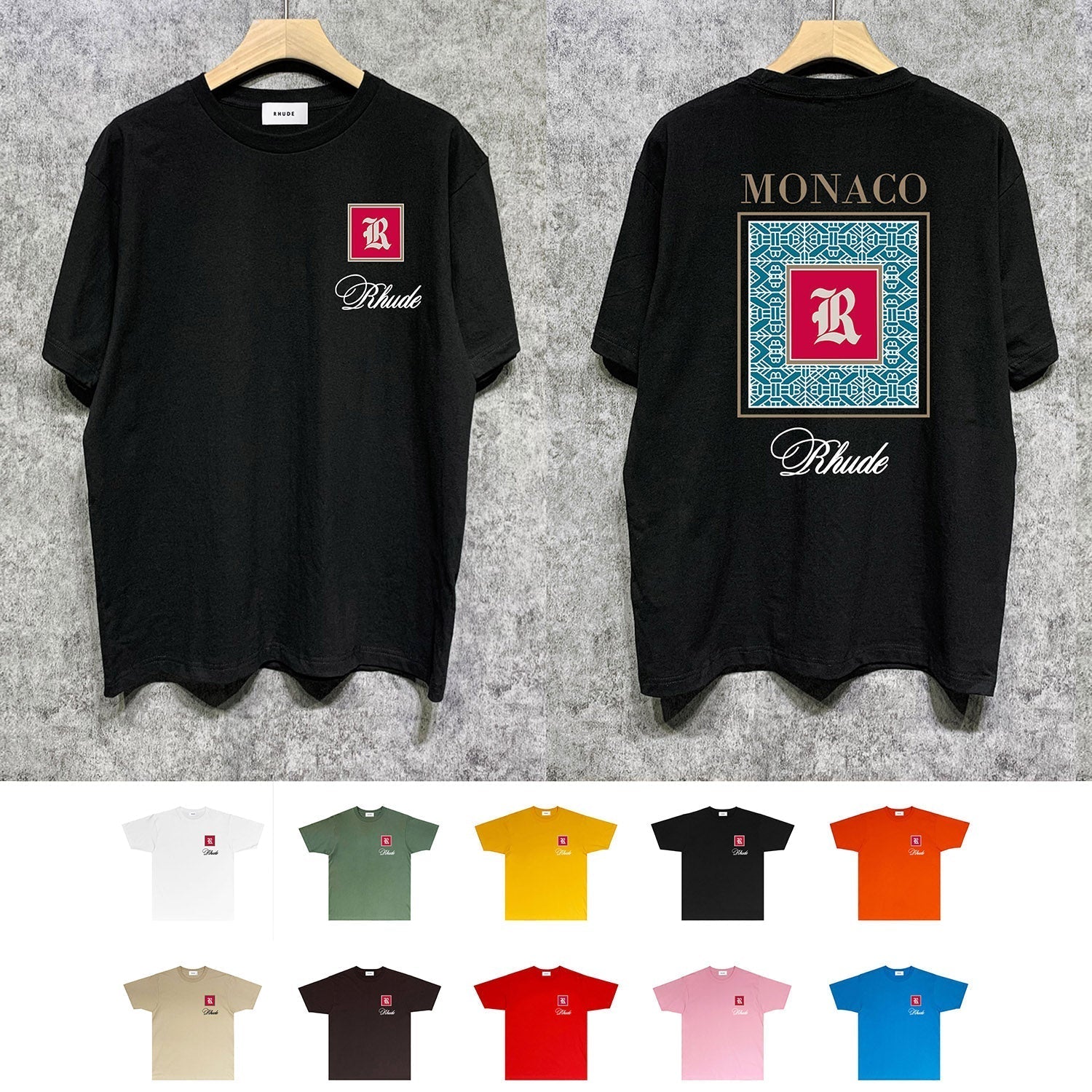 Rhude T-shirts Printed Trendy Pure Cotton