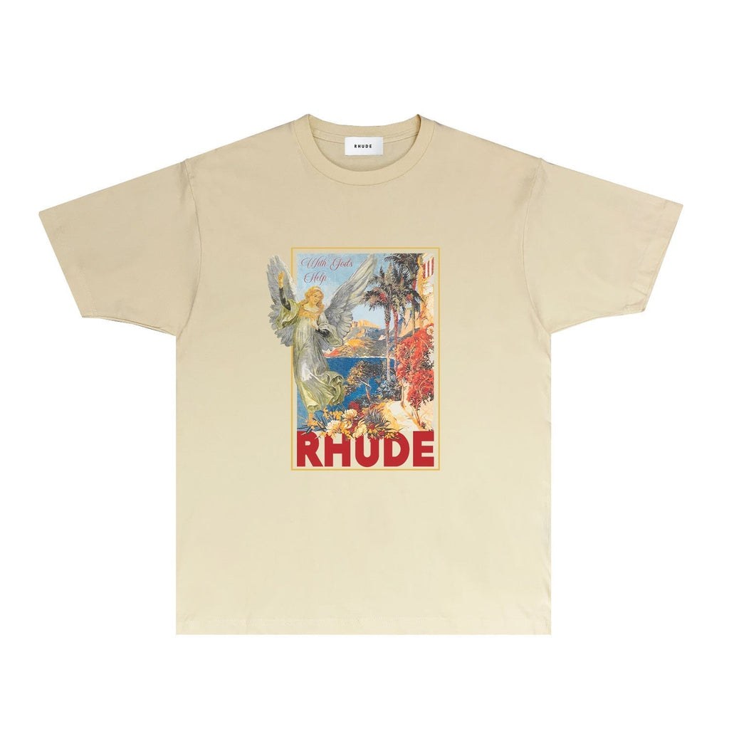 Rhude T-shirts Printed Trendy Pure Cotton